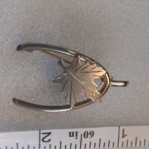 Silver and Gold Leaf Brooch